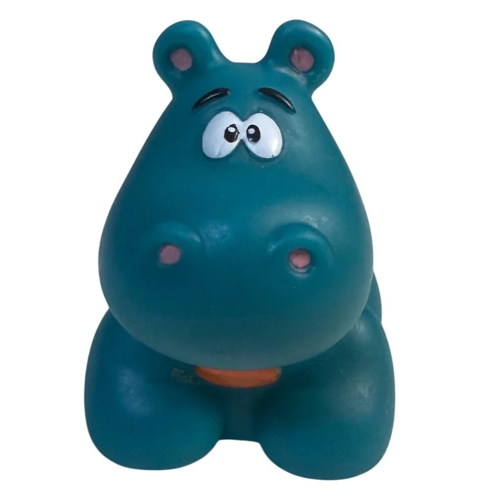 Y2K Little Tikes Handle Hauler Safari Zoo Toy Blue Hippo Figure Loose Used